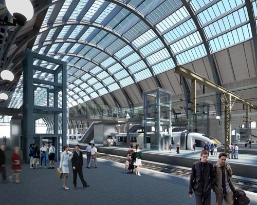 New Kings Cross footbridge: The new footbridge at Kings Cross station will provide lift and escalator access to all platforms.