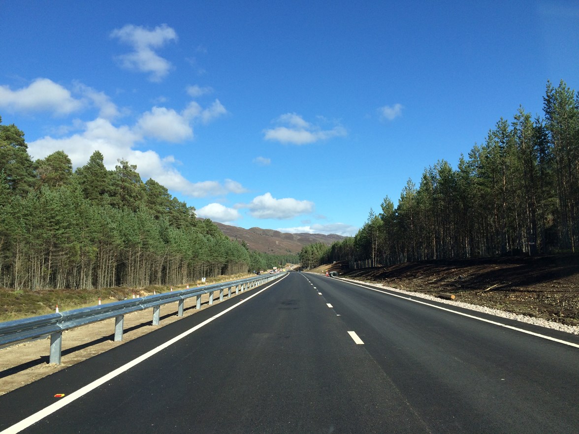 A9 Kincraig-Dalraddy ground shot as works near completion