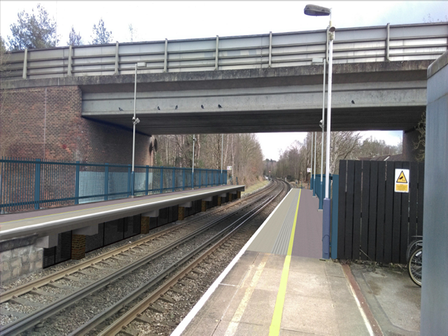 Martins Heron Visualisation: Artist rendering of the new, extended platforms at Martins Heron station. June 2016