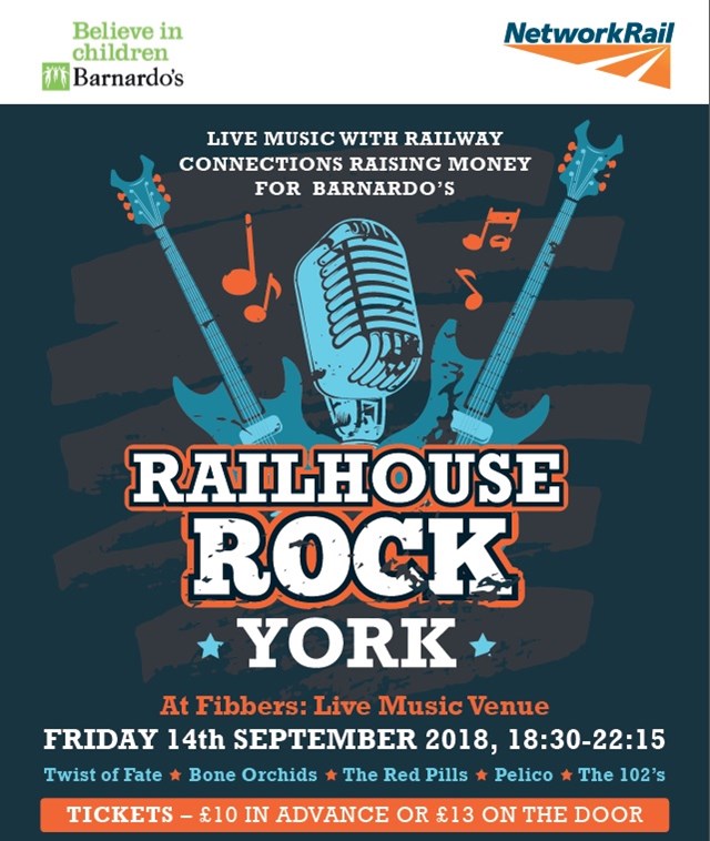 Railhouse Rock: Network Rail brings charity gig to York: Railhouse Rock Network Rail brings charity gig to York