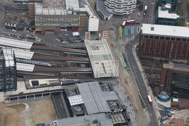 East Croydon station 2: East Croydon is a major transport interchange. Here the Tramlink can be scene at the front of the station