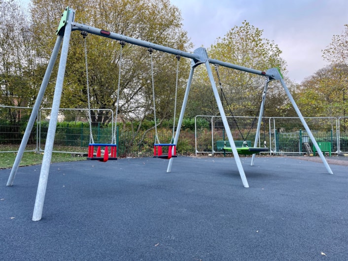 Woodlea Playground: Cradle swings at a playground