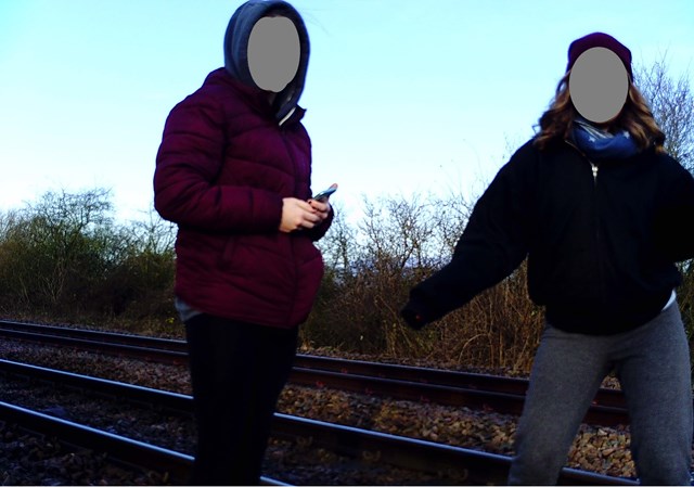 Safety warning issued as shocking images show teens playing on railway in East Yorkshire: Teenagers trespassing on railway near Howden