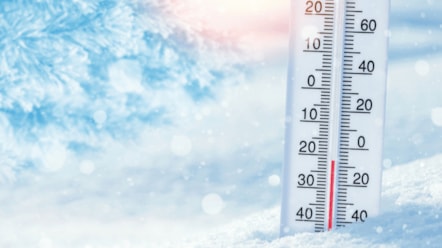 Thermometer in snow