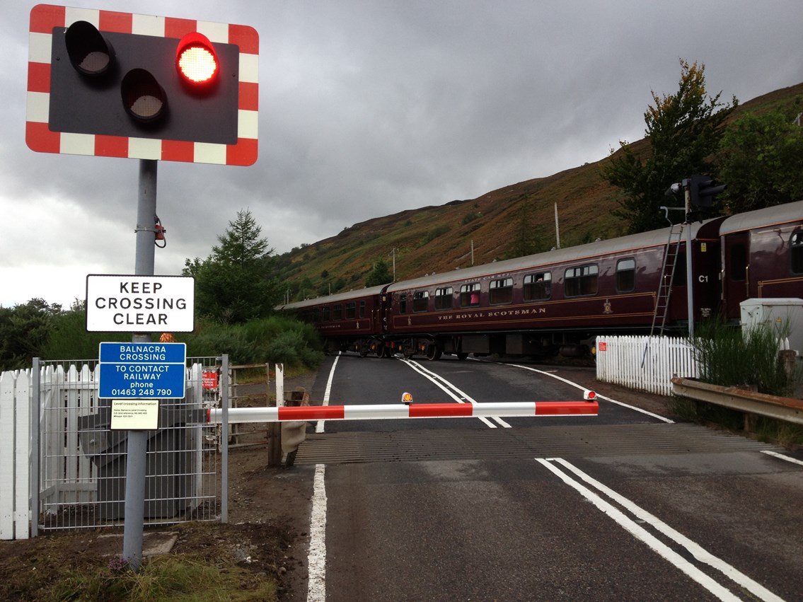 New half barrier system installed at Balnacra in Scotland - a previously open level crossing: New half barrier system installed at Balnacra in Scotland - a previously open level crossing