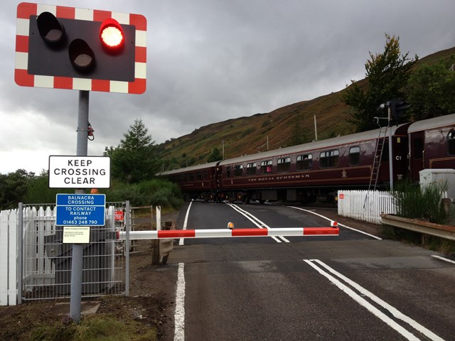 New half barrier system installed at Balnacra in Scotland - a previously open level crossing