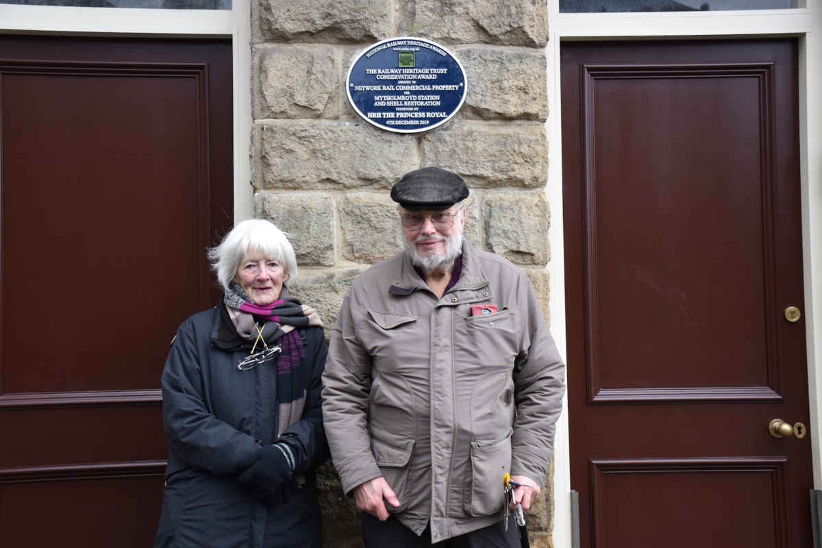 An image of Geoff and Sue Mitchell, who run Mytholmroyd Station Partnership
