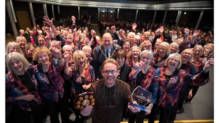 Pendle Ladies Choir (then known as Nelson Civic Ladies Choir, shown at the finals) were crowned the 2023 winners