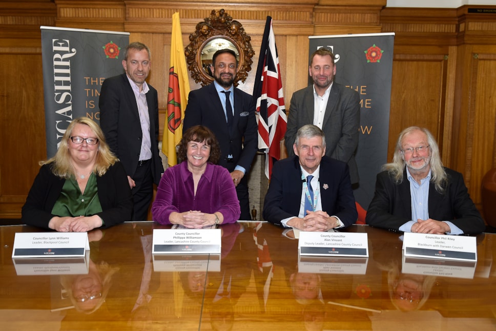 First meeting of the shadow CCA. Board members L-R back Alistair Bradley, Mo Isap, Stephen Atkinson, L-R front Lynn Williams, Phillippa Williamson, Alan Vincent and Phil Riley