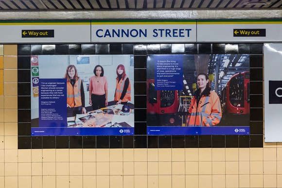 TfL Press Release - Transport for London Celebrates Female Engineers for International Women in Engineering Day: TfL Image - Cannon Street Display Photo 2 - Copyright Transport for London