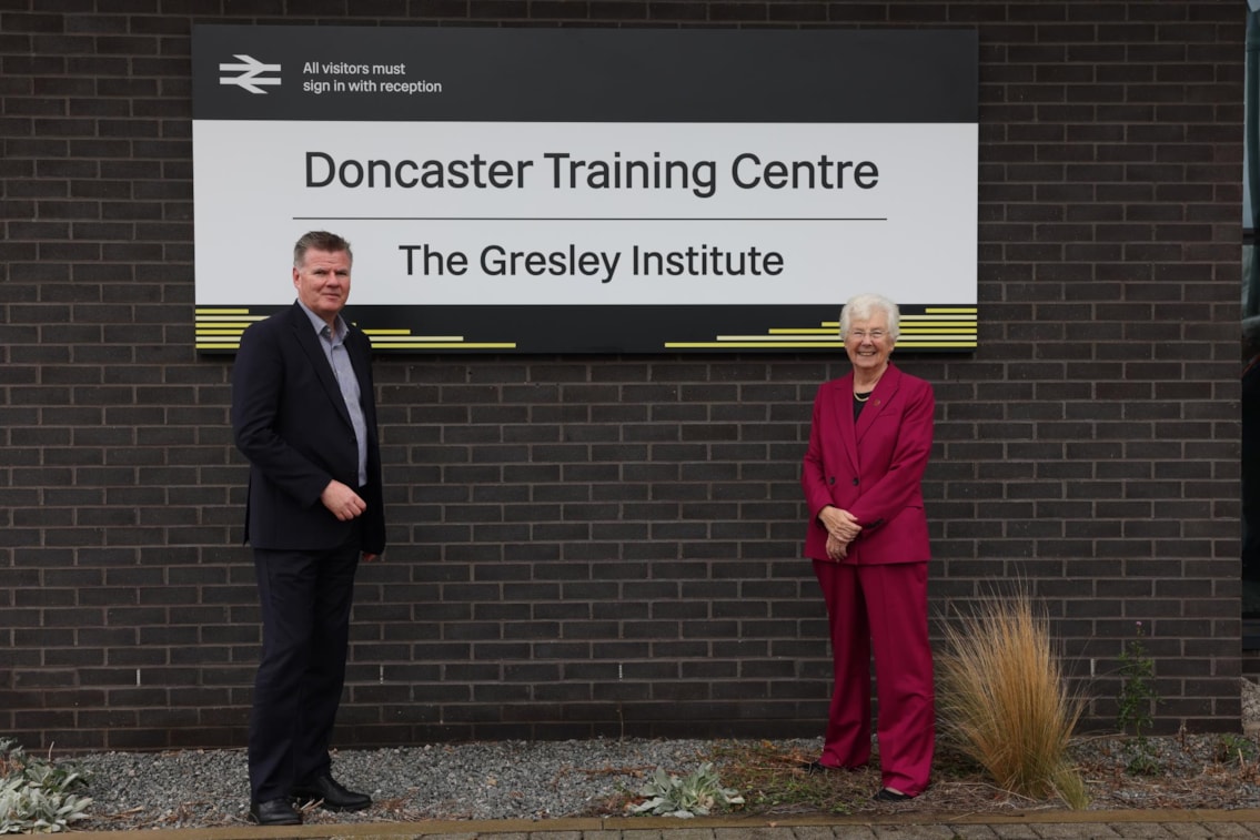Paul McKeown, Network Rail finance director, and Ros Jones, Mayor of Doncaster (Photo: Doncaster Council)