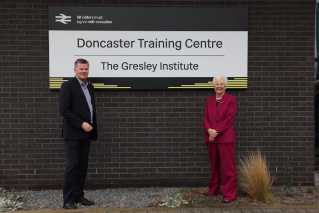Paul McKeown, Network Rail finance director, and Ros Jones, Mayor of Doncaster (Photo: Doncaster Council)