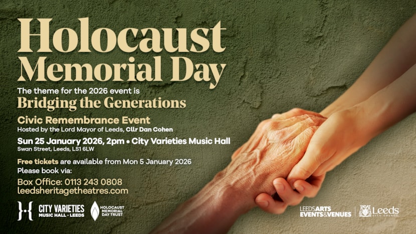Bridging generations through remembrance with Holocaust Memorial Day: LCC HMD 2026 Big Screen Ad 1920x1080px