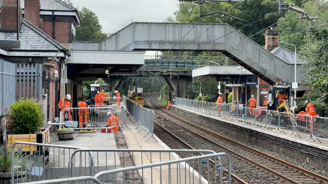 Poynton station platform extensions August 2025