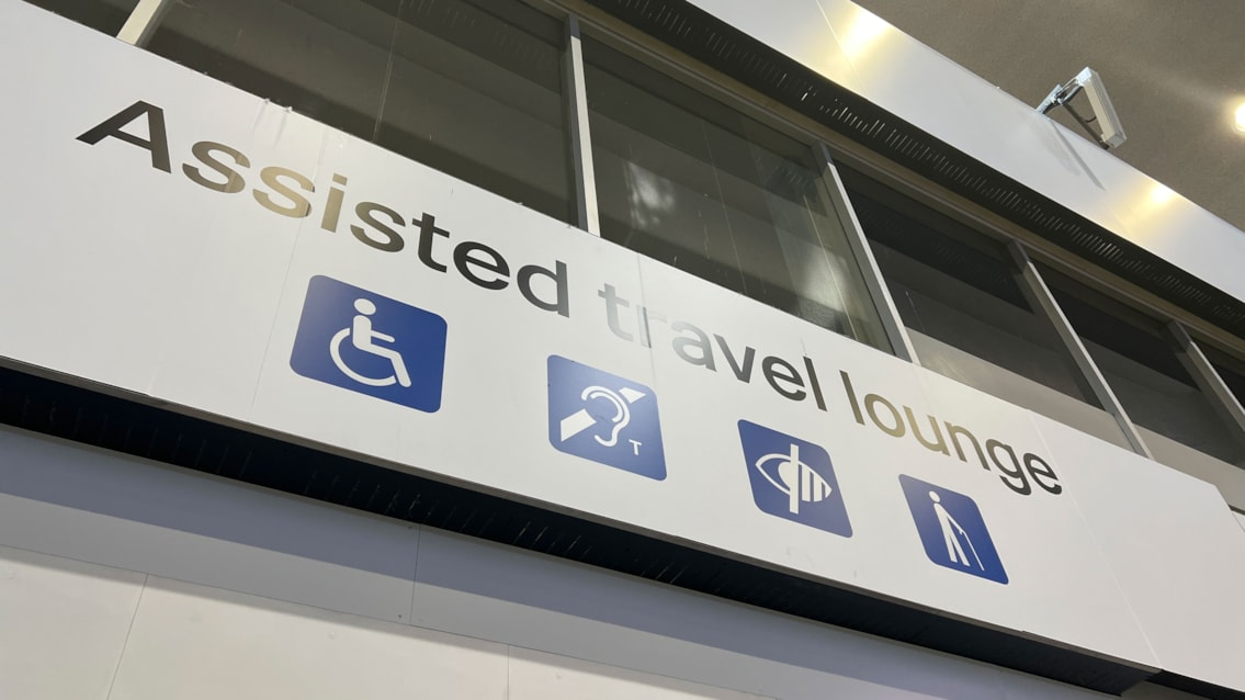 Euston station assistance lounge signage