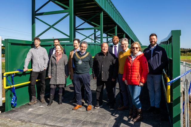 Representatives of Network Rail, Central Beds Council, and Story Contracting at the opening Lindsells Bridge (2): Representatives of Network Rail, Central Beds Council, and Story Contracting at the opening Lindsells Bridge (2)
