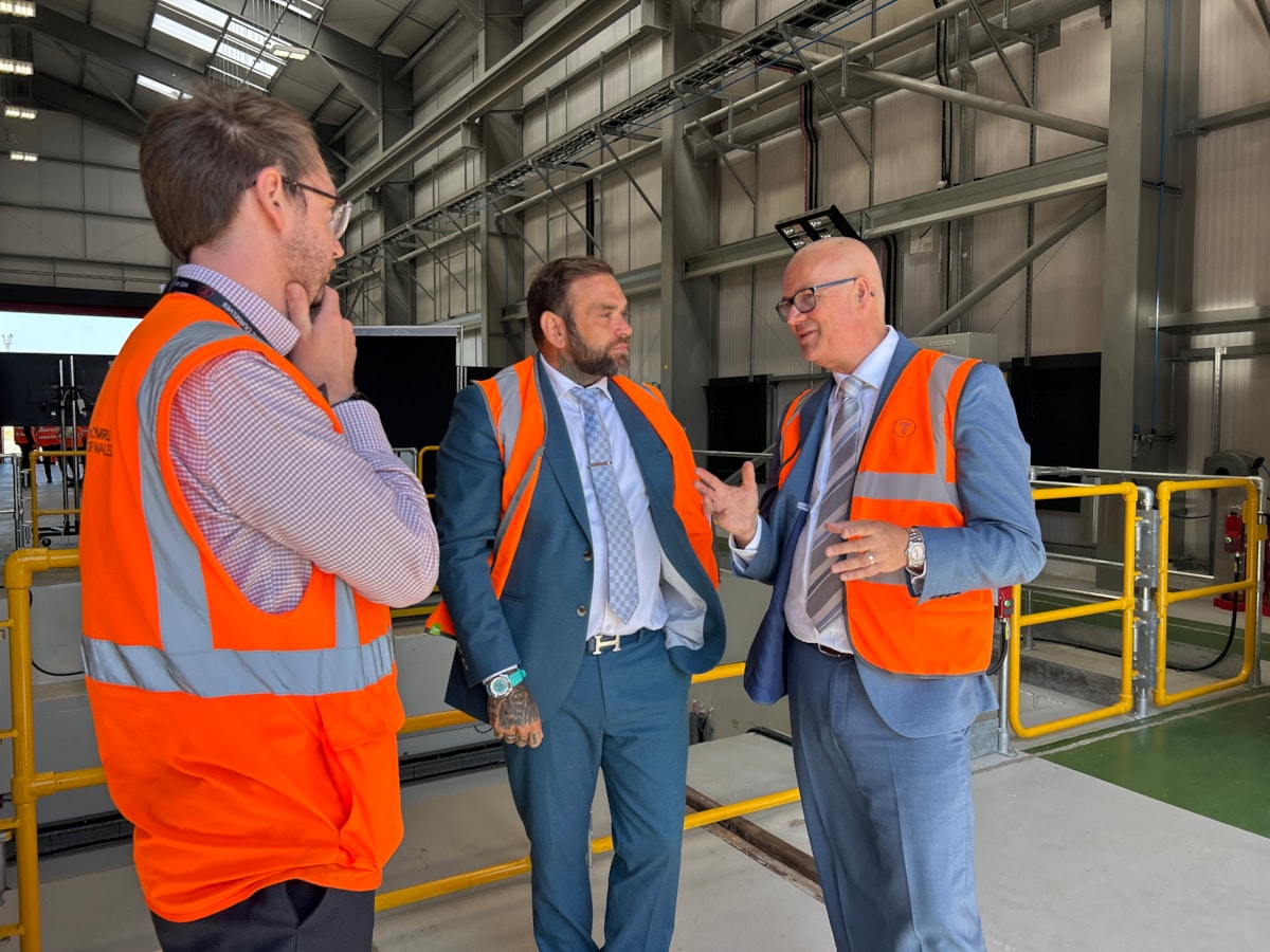 Deputy Minister for transport Mark Hooper at Canton Depot