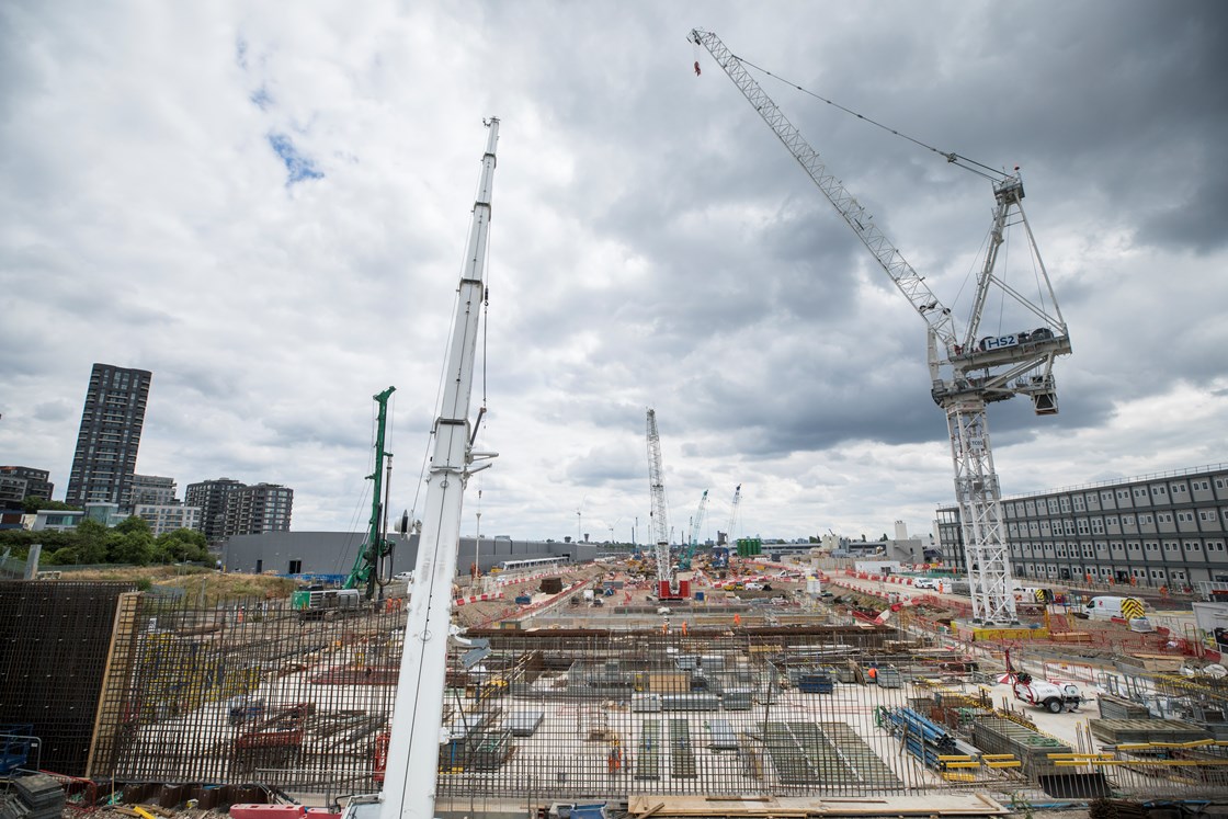 The first tower crane installed at Old Oak Common