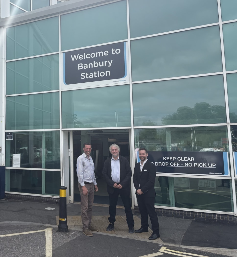 From L to R - Andrew Bowe (Cherwell District Council), Cllr Gareth Epps (OCC), Michael Stewart (Chiltern Railways) (3)-2