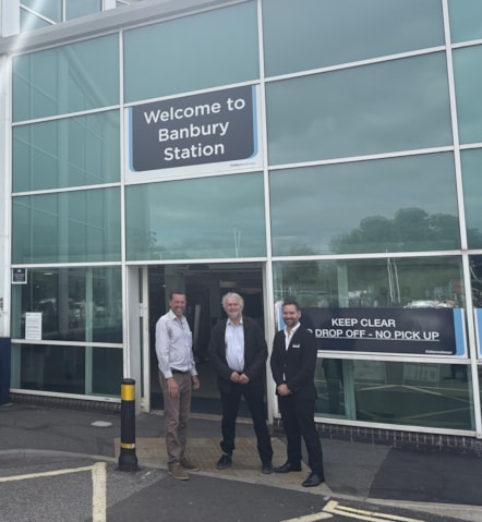 From L to R - Andrew Bowe (Cherwell District Council), Cllr Gareth Epps (OCC), Michael Stewart (Chiltern Railways) (3)-2