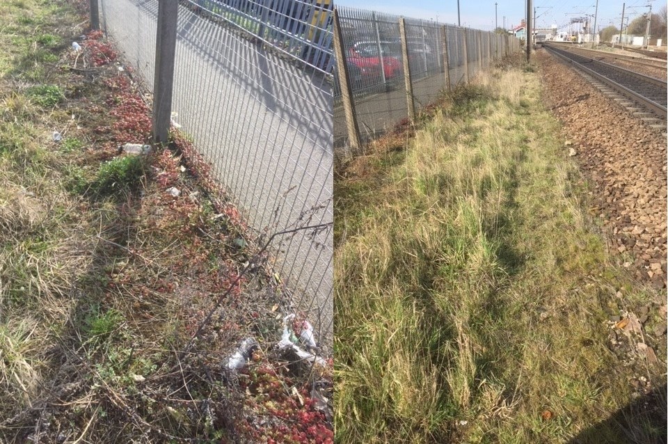Spring clean on track - Network Rail completes railway tidy up in Newark: Before and after photo Newark North Gate