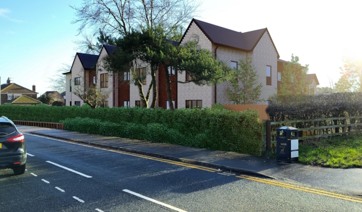 Richmond Road 2: A computer-generated image showing plans for a new council housing scheme on Richmond Road in Farsley, Leeds.