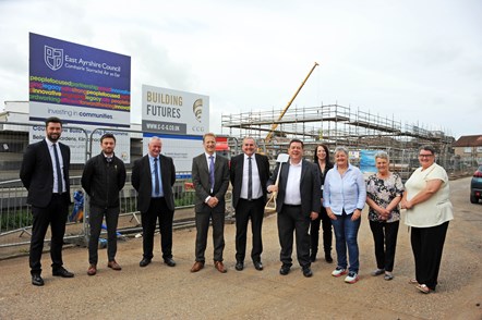 LtR Blair Millar, Chris Murray, Eddie Fraser, Cllr Adams, Cllr McMahon, Cllr Reid, Helen Merriman, Cllr Jones, Rene Skilling and Nan Tipping at Bellevue Gardens Kilmarnock