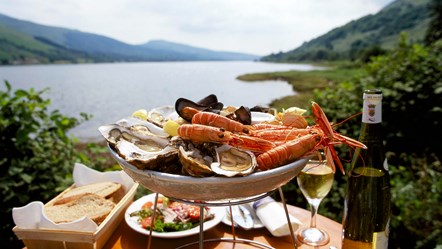 1050478 - Seafood platter with loch in background-2