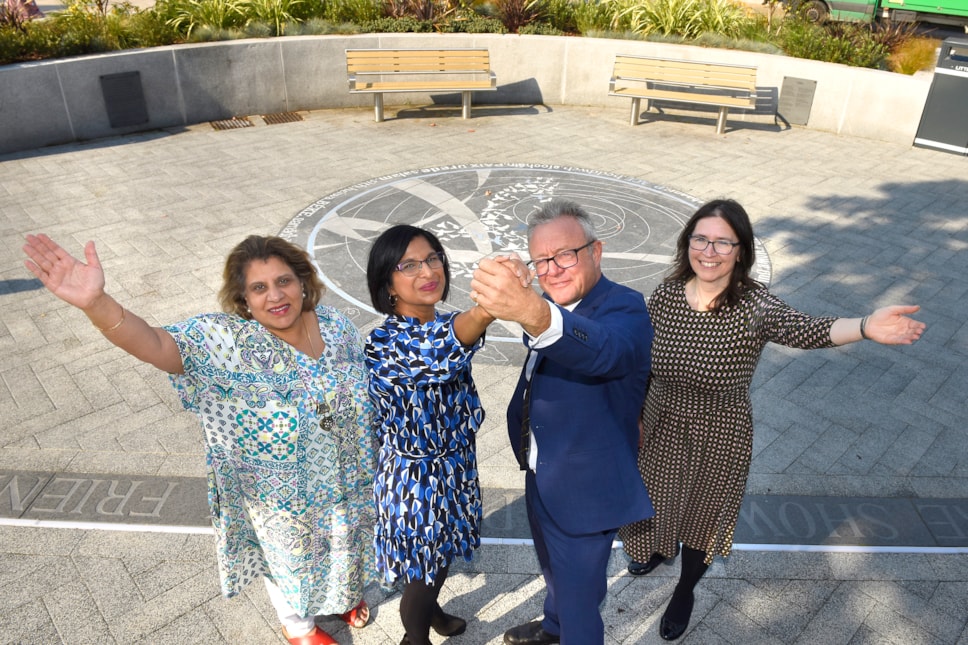 L-R, Cllr Nweeda Khan, Salina Somalya, Cllr Rupert Swarbrick and Claire Lowe