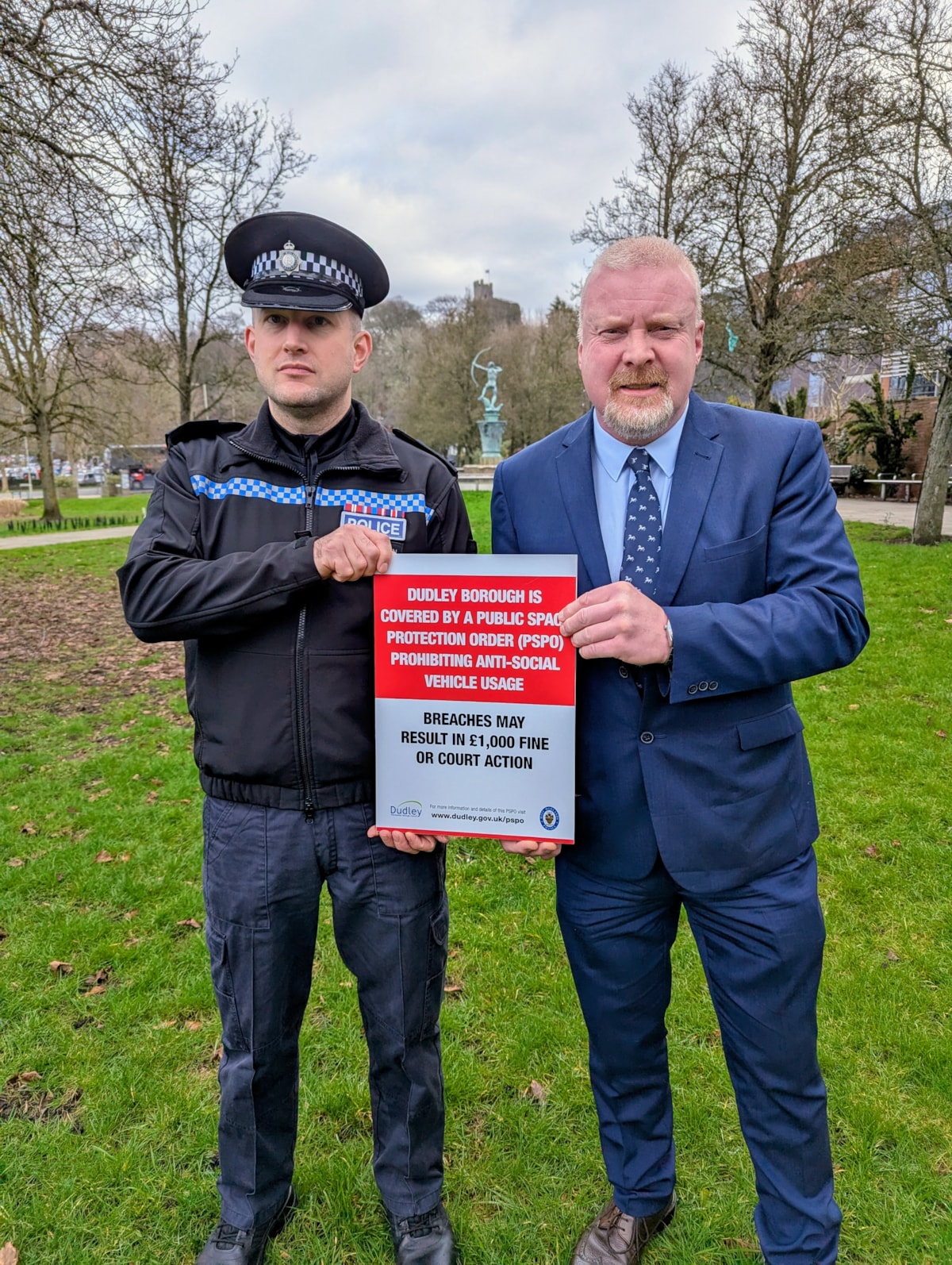 Dudley Chief Inspector Adam Henderson and Cllr Damian Corfield, cabinet member for neighbourhoods