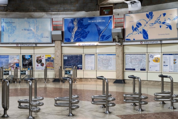 Leading British artist Joy Gregory launches new artwork at Heathrow Underground station: Joy Gregory, A Taste of Home, 2024. Heathrow Terminal 4 Underground station. Commissioned by Art on the Underground. Photo Thierry Bal..