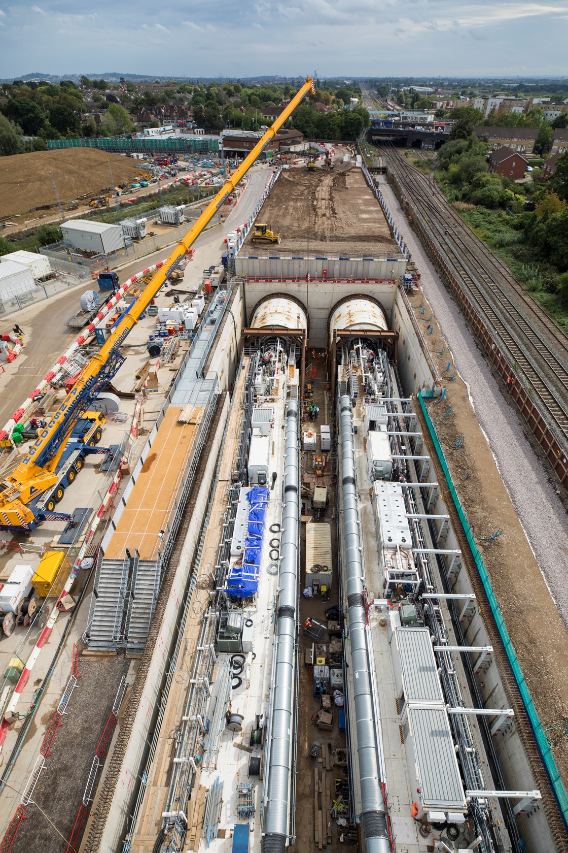 First two HS2 London TBMs ready for naming at the West Ruislip Portal-13: HS2 first two London TBMs ready to bore from West Ruislip Portal.
L - Caroline R - Sushila