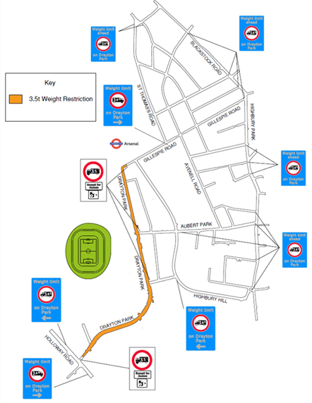 Drayton Park map