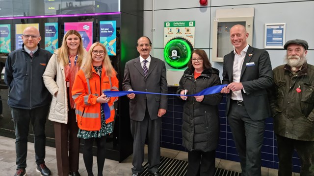 Railway station lifesavers installed across the North West: Ribbon cutting as defibrillator unveiled at Blackburn station