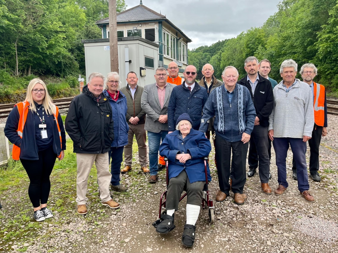 Network Rail, Portsmouth University, and family members at Manton Junction. Network Rail