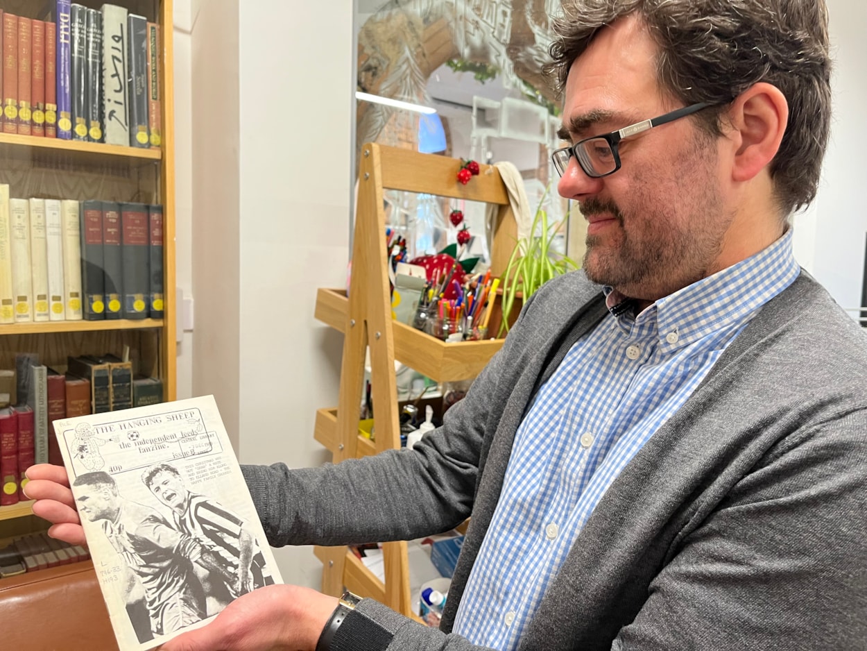 Voice of the Fans zines: Librarian Antony Ramm looks over the collection. The show will include copies of the popular Leeds United fanzine The Square Ball, featuring Elland Road idols including Gordon Strachan and Lucas Radebe, Marching Altogether, founded by Leeds fans to campaign against racism and fascism in football and Bradford City’s City Gent – the longest running football zine in the country.

Exploring the huge and varied impact grassroots self-publishing has had on football fan culture, the exhibition, which is co-produced with British Library, will trace the birth of zines in the 1970s, right through to modern, multimedia content.