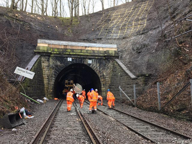 Network Rail engineers work non-stop to reopen Yorkshire rail line closed by landslip: Network Rail engineers work non-stop to reopen Yorkshire rail line closed by landslip-2