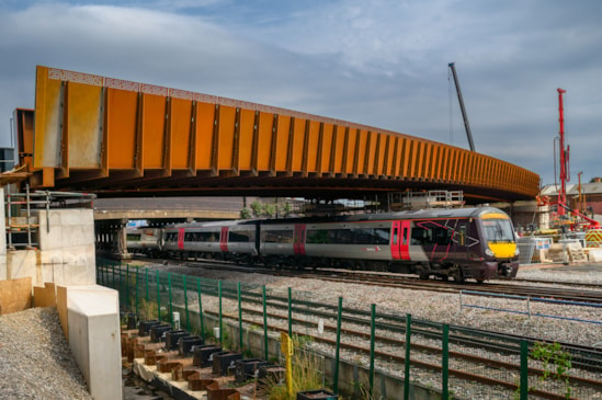 Aston Church Road bridge moved into place 2