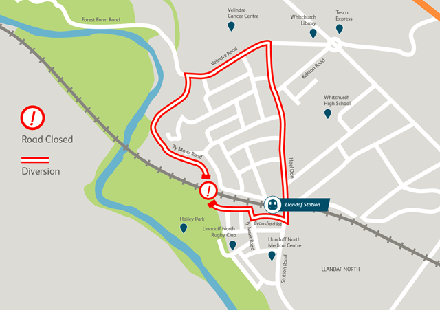 Glamorganshire Canal bridge diversion map