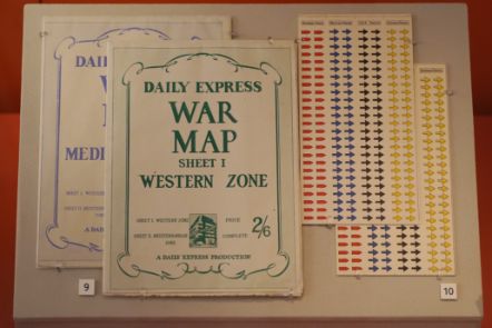 Daily Express war maps from 1944 and stickers. Image © Stewart Attwood.