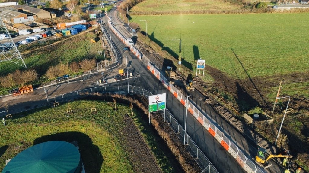 Drone shot of Stanifield Lane cropped