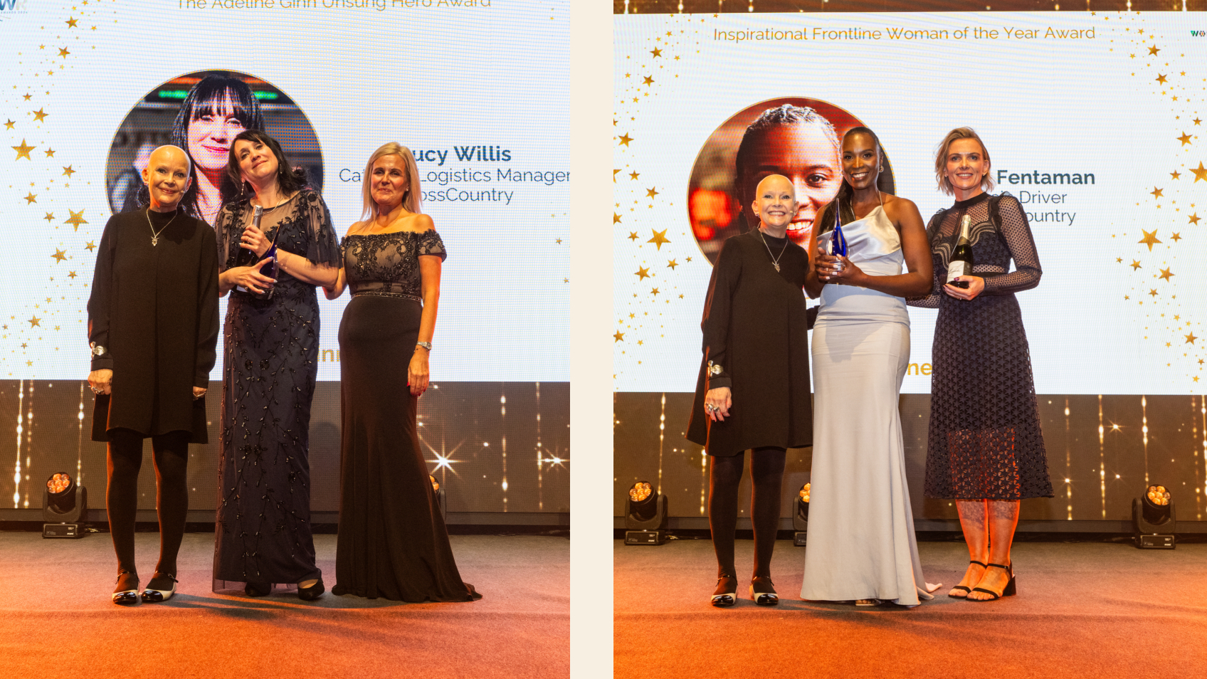 Lucy Willis and Jane Fentaman at the Women in Rail Awards - composite