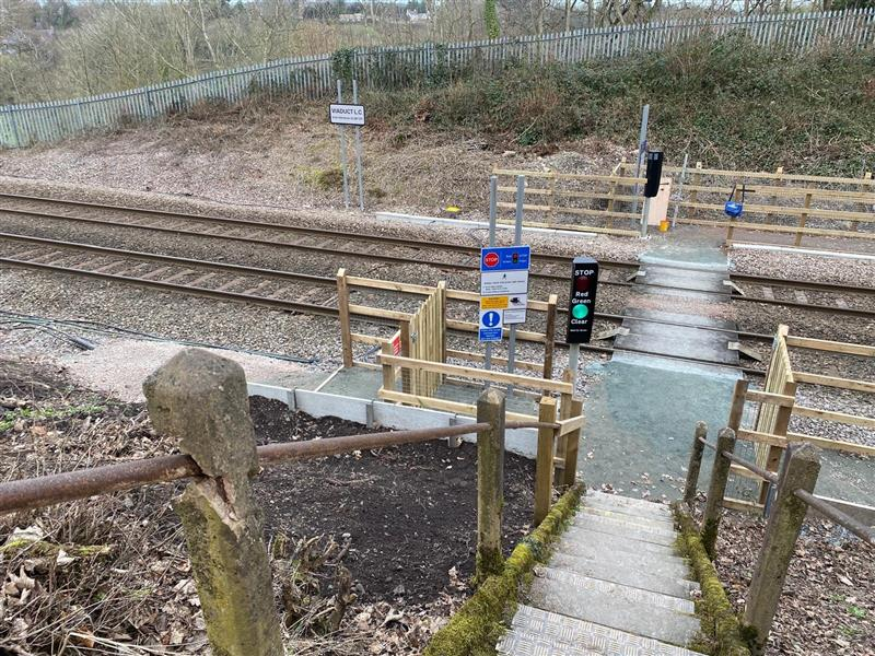 New miniture stop lights installed at Viaduct LX in Shrophire - Cardiff to Liverpool line