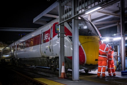 LNER Azuma being maintained at Clayhills depot in Aberdeen, LNER