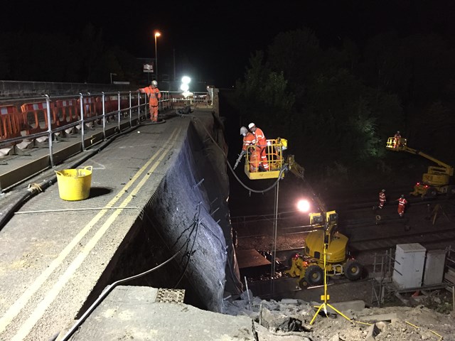 Barrow upon Soar bridge reopens to pedestrians: Much of the repair work at Barrow upon Soar has taken place during the night when trains are not running