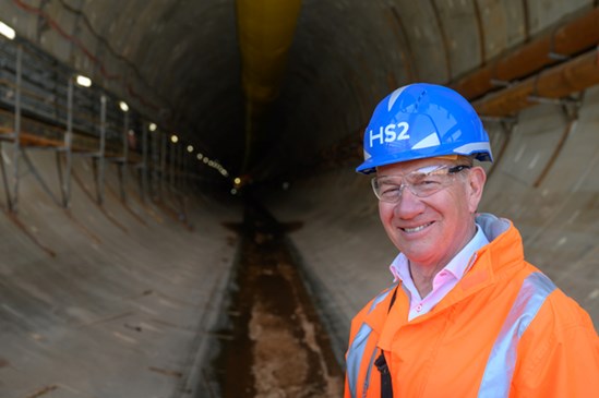 First complete tunnel on HS2 project to feature in TV documentary: Michael Portillo visits HS2s Long Itchington Wood tunnel site for Great British Railway Journeys