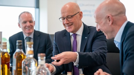 (l-r) Adrian Gillespie, John Swinney and Stuart Johnson