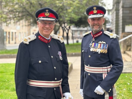LL of Banffshire Andrew Simpson and LL of Moray Alistair Monkman on VE Day 80
