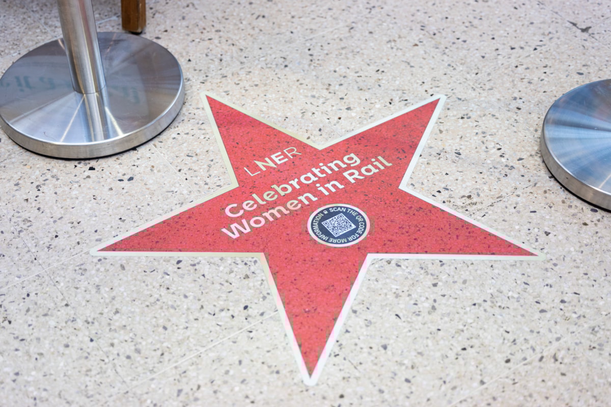 Celebrating Women in Rail star with QR code
