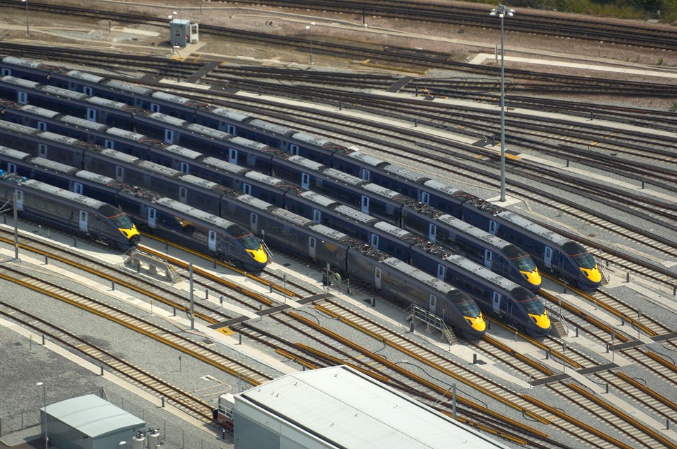 Southeastern Class 395s aerial shot